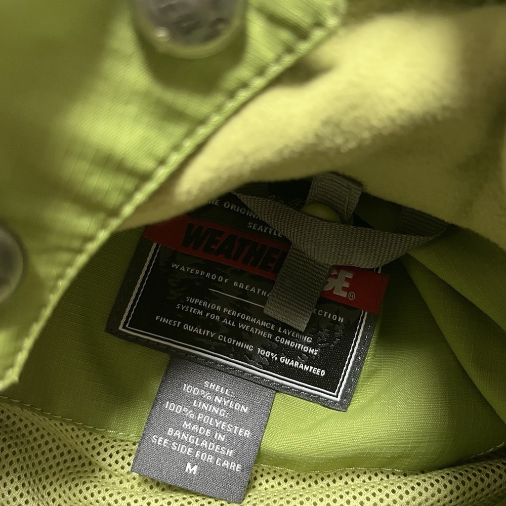 Eddie Bauer Travex WeatherEdge Jacket Mens Medium Green Hooded Rain Parka - Picture 3 of 8